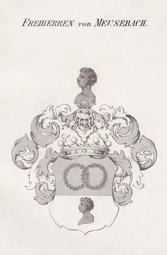 Freiherren von Meusebach - Meusebach Meußbach Meuselbach Wappen Adel coat of arms heraldry Heraldik Kupferstic