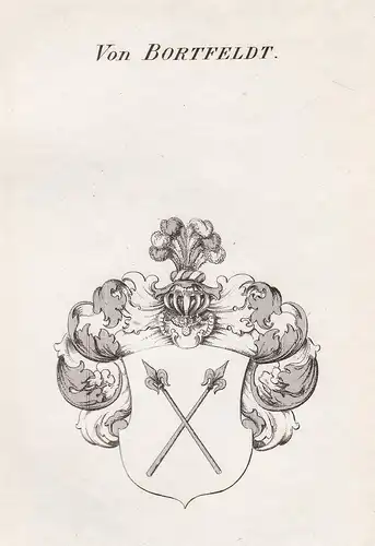 Von Bortfeldt - Bortfeldt Bortfeld Wappen Adel coat of arms heraldry Heraldik Kupferstich antique print