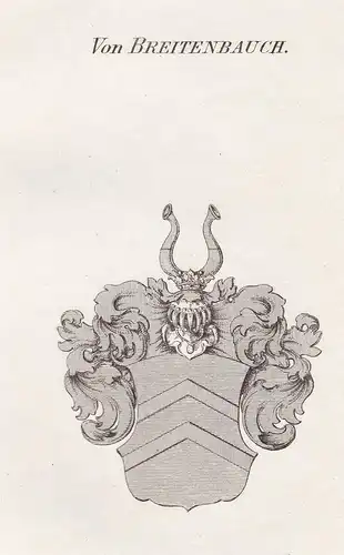 Von Breitenbauch - Breitenbuch Breitenbauch Thüringen Wappen Adel coat of arms heraldry Heraldik Kupferstich a