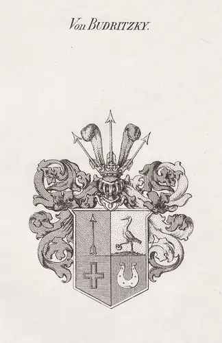 Von Budritzky - Budritzky Wappen Adel coat of arms heraldry Heraldik Kupferstich antique print