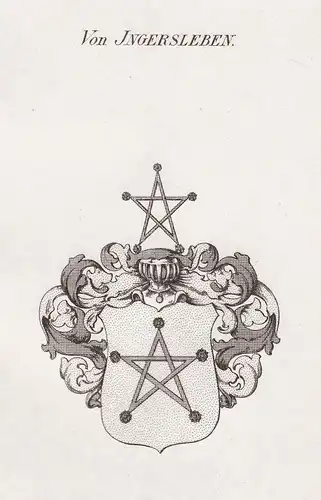 Von Ingersleben - Ingersleben Magdeburg Adel coat of arms heraldry Heraldik Kupferstich antique print