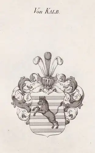 Von Kalb - Kalb Wappen Adel coat of arms heraldry Heraldik Kupferstich antique print