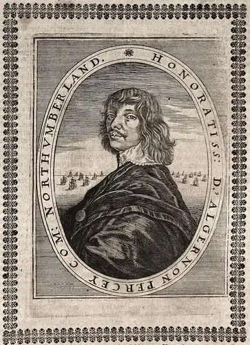 D'Algernon Percey - Algernon Percy earl Graf Northumberland (1602-1668) gravure Portrait Kupferstich copper en