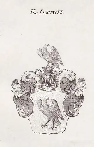 Von Lukowitz - Lukowitz Lukowicz Wappen Adel coat of arms heraldry Heraldik Kupferstich antique print