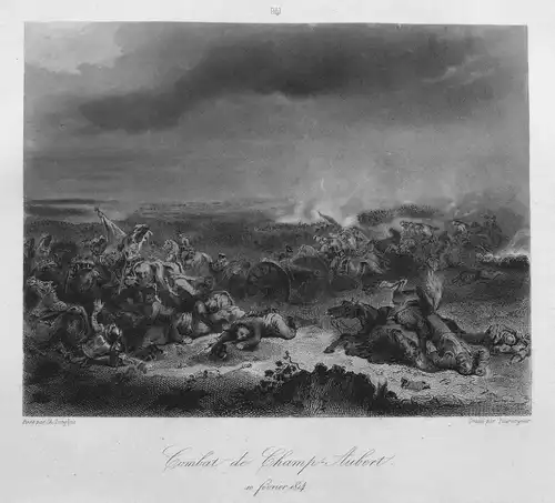 Combat de Champ-Aubert. 10 Fevrier 1814 - Champaubert Schlacht battle 10 Februar 1814 Frankreich France Ansich
