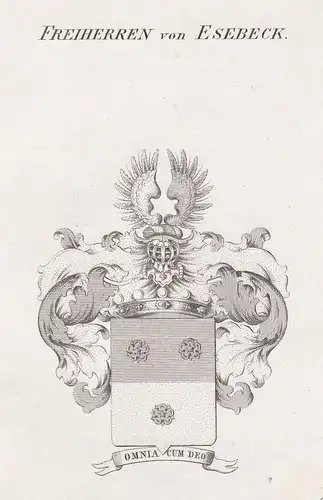 Freiherren von Esebeck - Esebeck Niedersachsen Wappen Adel coat of arms heraldry Heraldik Kupferstich antique