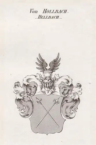 Von Hollbach - Hellbach - Hellbach Hollbach Wappen Adel coat of arms heraldry Heraldik Kupferstich antique pri