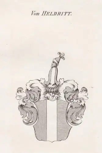 Von Heldritt - Heldritt Franken Wappen Adel coat of arms heraldry Heraldik Kupferstich antique print