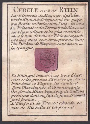 Cercle du Bas Rhin - Bas Rhin Frankreich France Original 18th century playing card carte a jouer Spielkarte ca
