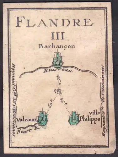 Flandre III. - Flandern Frankreich France Valcourt Barbancon Philippeville Original 18th century playing card