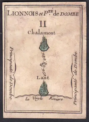 Lionnois et P.te de Dombe II. - Lyon Dombes Frankreich France Chalamont Original 18th century playing card car