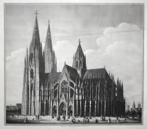 Köln Dom Kirche church Cologne Ansicht view Stahlstich steel engraving antique print
