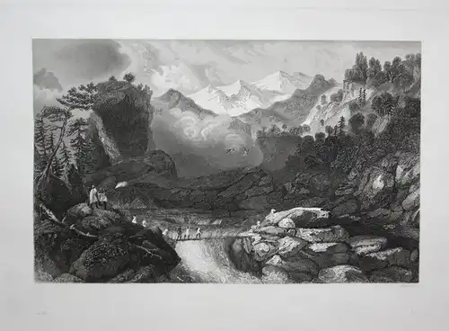 Himalaya - Himalaya Asien Asia Gebirge mountains Berge Ansicht view Stahlstich steel engraving antique print