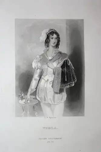 Viola - Ann Maria Bradshaw Schauspielerin actress Stahlstich steel engraving antique print