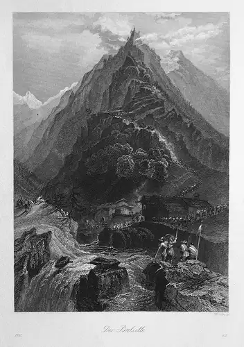 Der Balsille - Balsille Italien Italia Berg mountain Ansicht view Stahlstich steel engraving antique print