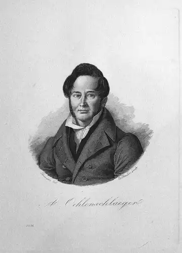 A. Oehlenschlaeger - Adam Oehlenschläger Dichter poet Portrait Stahlstich steel engraving antique print