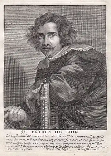 Petrus de Iode - Pieter de Jode Kupferstecher copper engraver Portrait Kupferstich engraving antique print