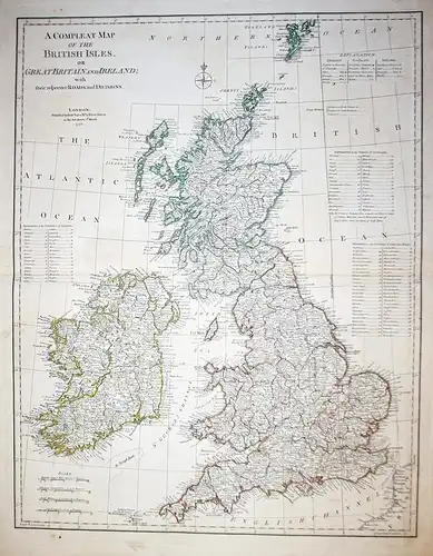 A Compleat Map of the British Isles or Great Britain and Ireland... - British Isles Ireland Great Britain map