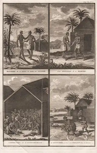 Maniere de se Saluer le matin en Guinee. / Leur Maniere de se Marier. / Ceremonies de L'Accouchement. / L'Acco