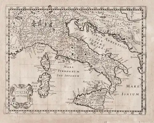 Italiae Antiquae. - Italia Italy Sicilia Sardegna Corsica map Karte