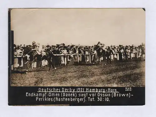 Deutsches Derby 1921 Hamburg-Horn. - Pferderennsport Pferderennen Hamburg Horn Deutsches Derby Pferde