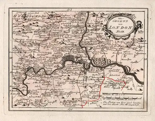 Die Gegend um London. Nro. 84. - London surroundings United Kingdom Great Britain map Karte
