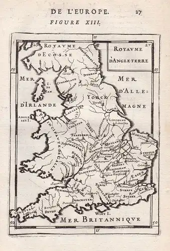 Royaume d'Angleterre - England Wales Great Britain map Karte