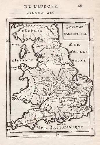 Royaume d'Angleterre - England Wales Great Britain map Karte