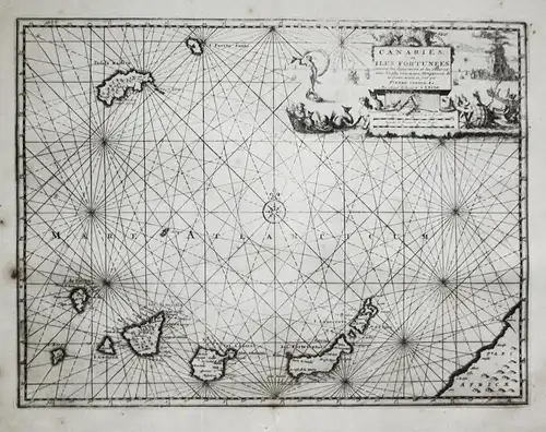 Canaries ou Iles Fortunées - Canary Islands Kanarische Inseln map Karte