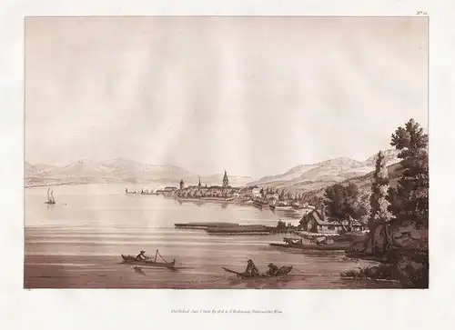 Morges Kanton Waadt Schweiz Suisse Lac Leman Genfersee gravure