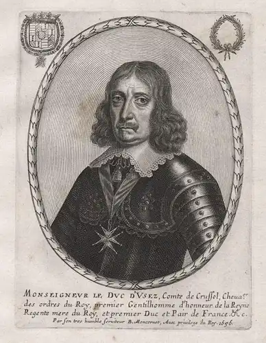 Monseigneur le Duc d'Usez, Comte de Crussol... - Francois de Crussol (1604-1680) Uzes Portrait