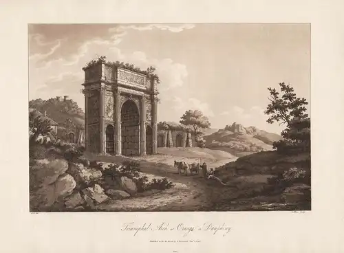 Triumphal Arch at Orange in Dauphiny - Arc d'Orange Triumphal Arch Roman antiquity Vauduse view Ansicht