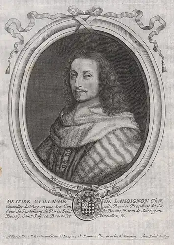 Messire Guillaume de l'Amoignon... - Guillaume I de Lamoignon (1617-1677) Marquis de Basville Chateau de Cours