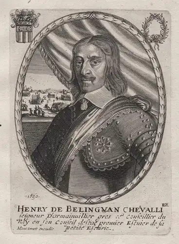 Henry de Belingvan Chevalli... - Henri de Beringhen (1603-1692) Armainvilliers military naval Portrait