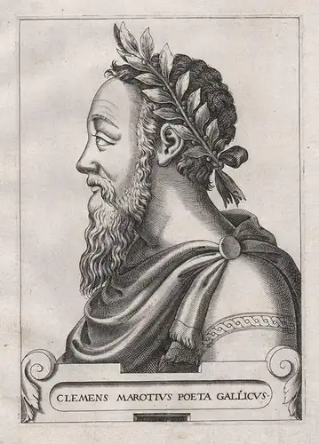 Clemens Marotius Poeta Gallicus - Clement Marot (1496-1544) poete Dichter Portrait