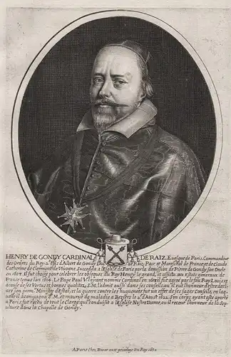 Henry de Gondy Cardinal de Raiz - Henri de Gondi (1572-1622) cardinal Retz Paris bishop Portrait