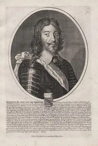 Bernard de Saxe Duc de Weymar... - Bernhard von Sachsen-Weimar (1604-1639) Franken Feldherr Portrait