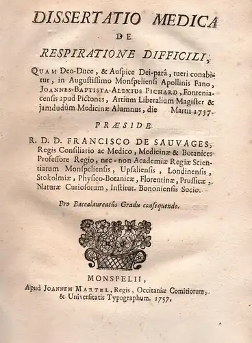 Dissertatio medica de respiratione difficili