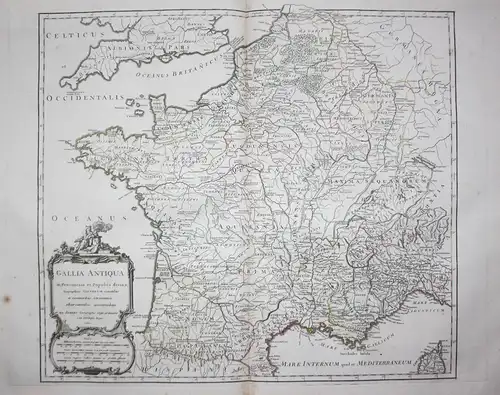 Gallia Antiqua in Provincias et Populos divisa - Gallia Gallien Gallier France Frankreich map Karte