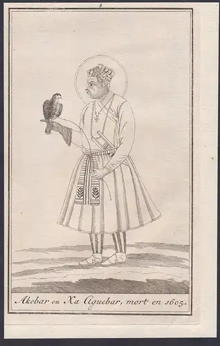Akebar ou Xa Aguebar, mort en 1605 - Akbar (1542-1605) Mughal Empire India emperor Afghanistan Pakistan