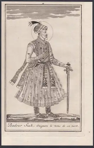 Badour Siah, Onignore le tems de sa mort - Bahadur Shah I (1643-1712) Mughal Empire emperor India Pakistan Afg