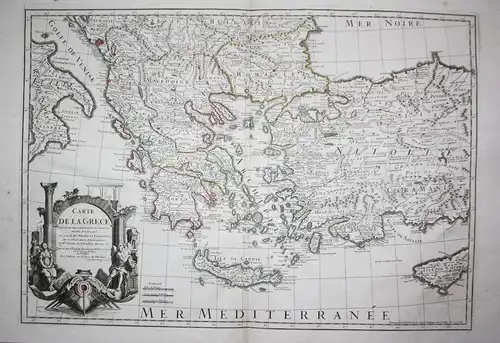 Carte de la Grece - Greece Griechenland Archipelago Turkey Cyprus Kreta map Karte