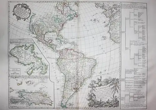 L'Amerique Septentrionale et Meridionale divisée en ses principales parties... - America Martinique island His