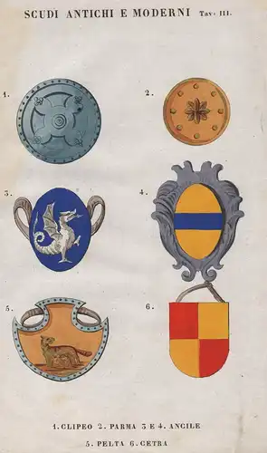 Scudi Antichi e Moderni Schilde Clipeo Parma Ancile Pelta Cetra