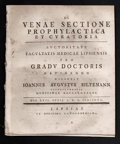 De Venae Sectione Prophylactica et Curatoria
