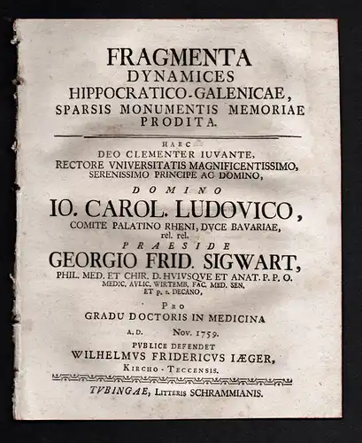 Fragmenta Dynamices Hippocratico-Galenicae, sparsis Monumentis Memoriae Prodita