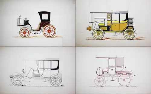 A very important collection of original designs and photographs from the beginning of French automotive indust