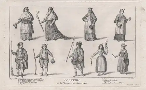 Costumes de la Province de Roussillon - Roussillon region costumes 18eme siecle Occitanie