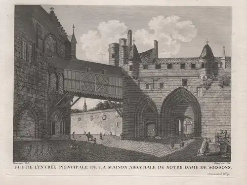 Vue de l'Entrée principale de la Maison Abbatiale de Notre Dame de Soissons - Soissons Abbaye Notre-Dame Aisne