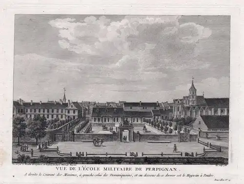 Vue de l'Ecole Militaire de Perpignan. - Perpignan Ecole militaire Pyrenees Occitanie Ansicht view vue